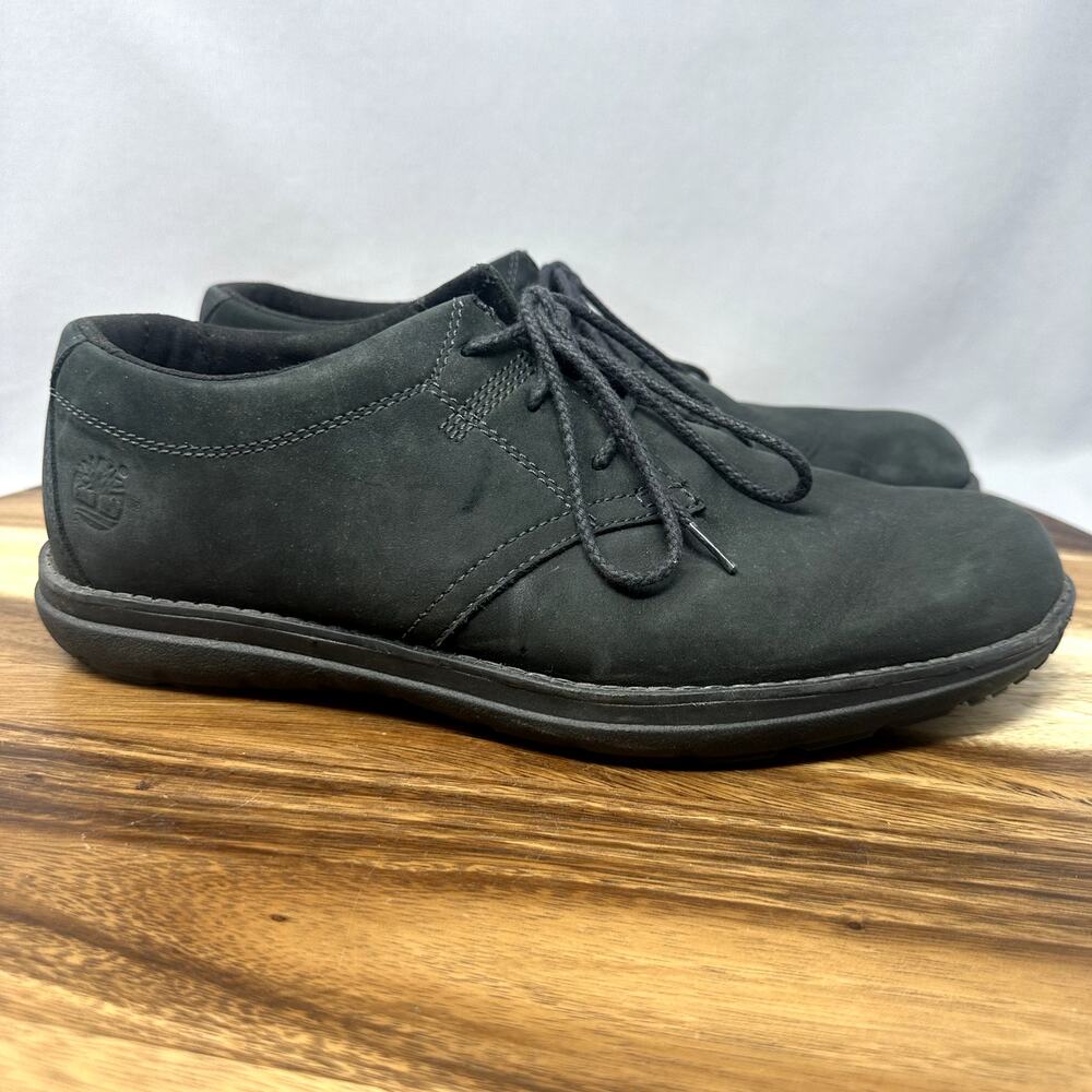 Timberland Edgemont Casual Shoe Men's 9.5 Black Leather Sneaker Oxford Comfy